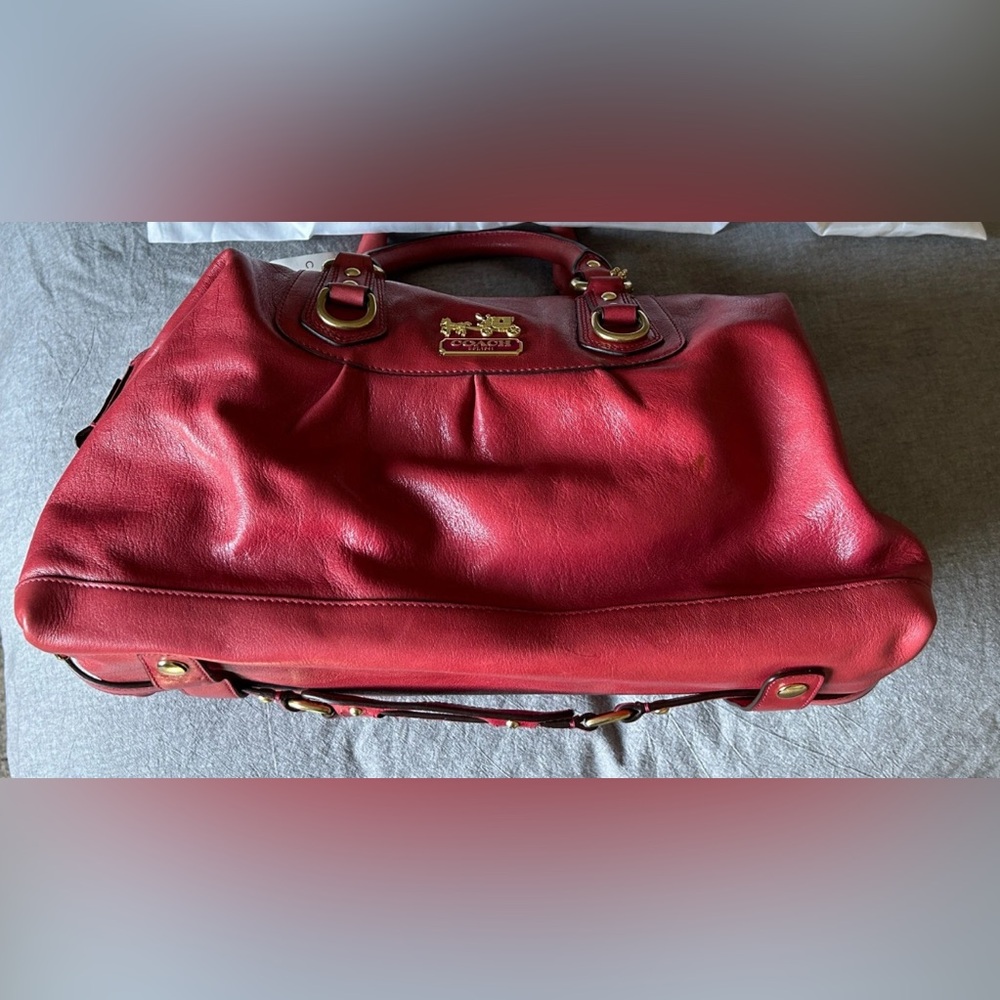 Coach Pink Leather Satchel with Gold Hardware - Picture 2 of 8